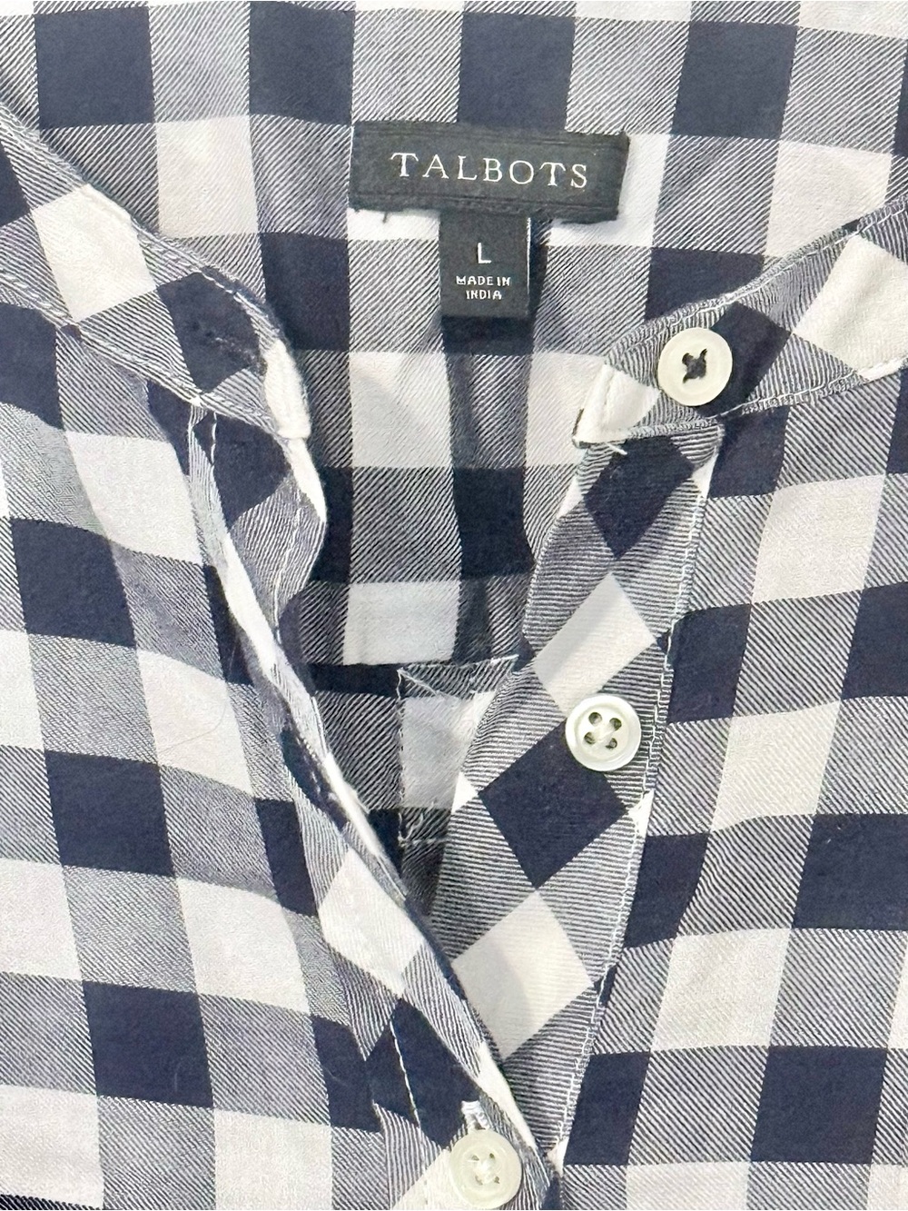 Talbots Navy and White Gingham Tunic - Picture 3 of 5